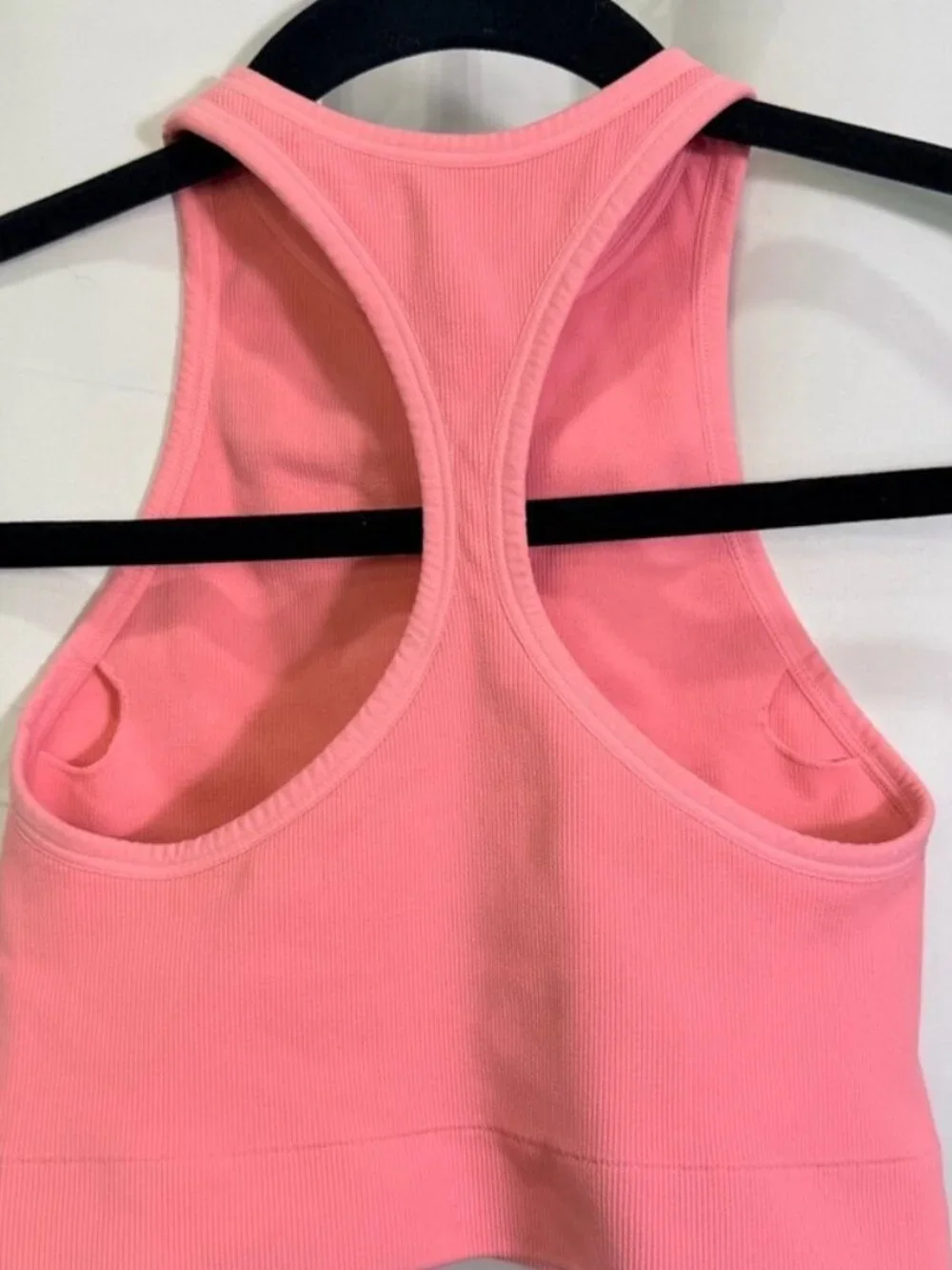 Pink Ribbed High-Neck Crop Tank - Picture 2 of 3